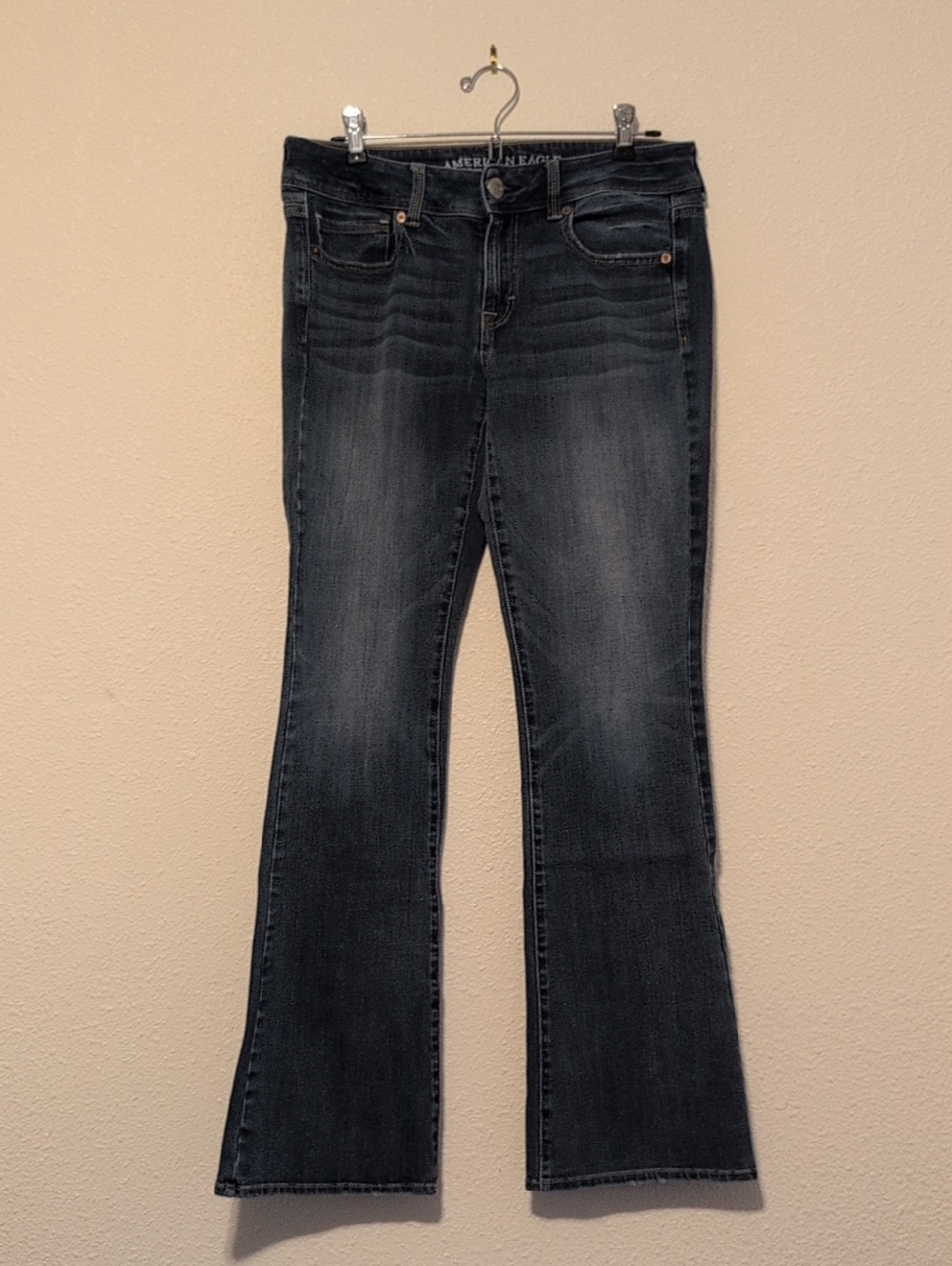 American Eagle Outfitters Women's Denim Blue Long Flare Jeans
